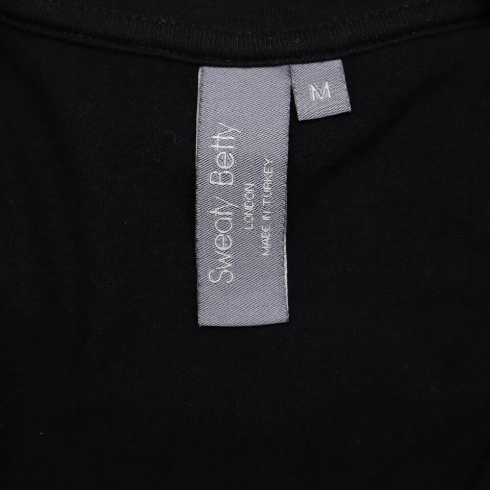 Sweaty Betty Mellow Midi Dress Sz M Black Asymmetrical Viscose Blend Minimalist - Picture 6 of 8